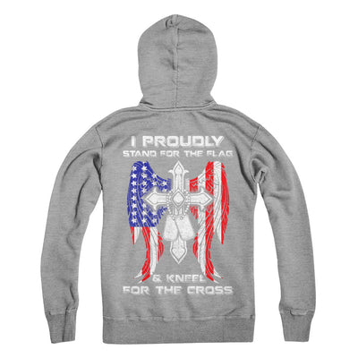 Veteran I Proudly Stand For The Flag Kneel For The Cross T-Shirt & Hoodie | Teecentury.com