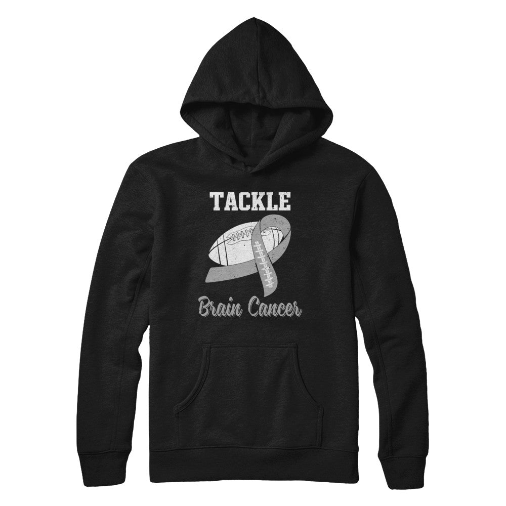 Football Survivor Tackle Gray Brain Cancer Awareness T-Shirt & Hoodie | Teecentury.com