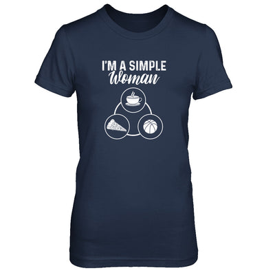 I'm A Simple Woman Coffee Pizza Basketball T-Shirt & Tank Top | Teecentury.com