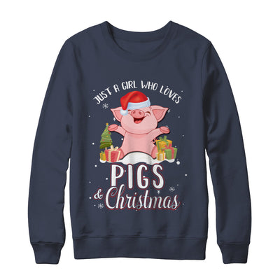 Just A Girl Who Loves Pigs And Christmas T-Shirt & Sweatshirt | Teecentury.com