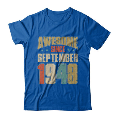 Vintage Retro Awesome Since September 1948 74th Birthday T-Shirt & Hoodie | Teecentury.com