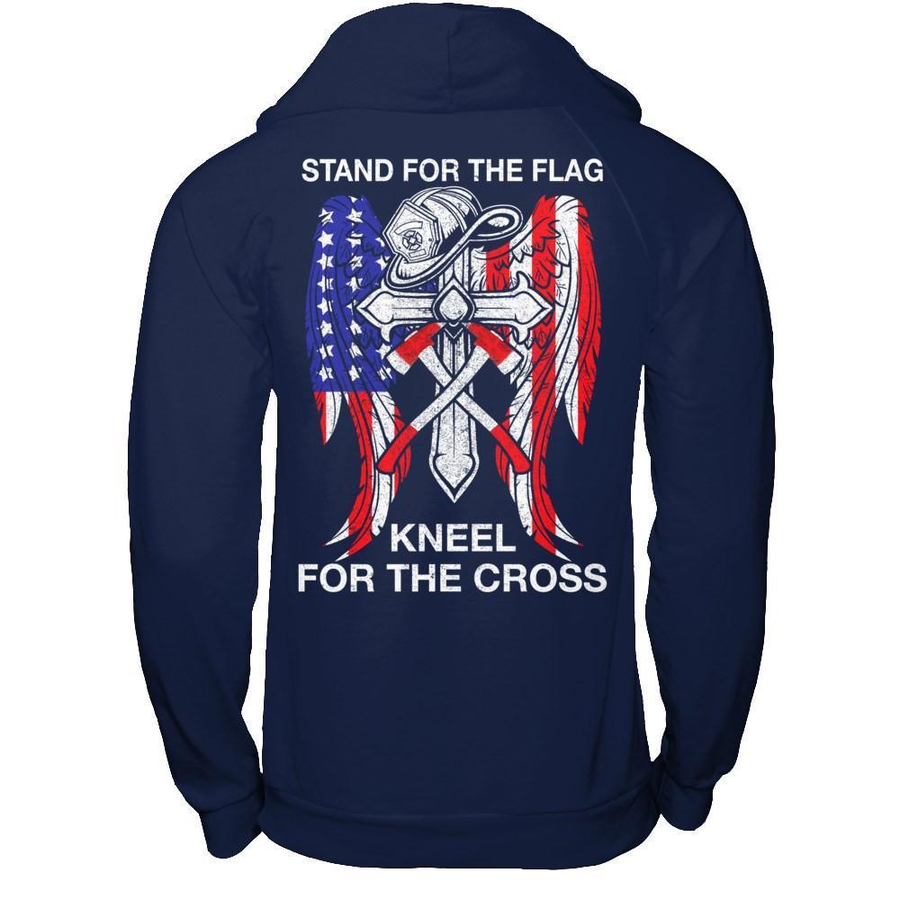Firefighter Stand For The Flag Kneel For The Cross T-Shirt & Hoodie | Teecentury.com