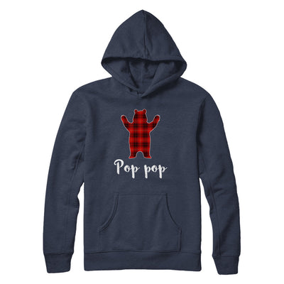 Red Pop Pop Bear Buffalo Plaid Family Christmas Pajamas T-Shirt & Sweatshirt | Teecentury.com