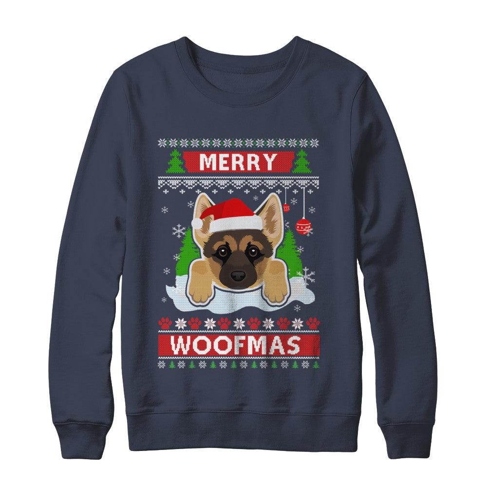 German Shepherd Merry Woofmas Ugly Christmas Sweater T-Shirt & Sweatshirt | Teecentury.com