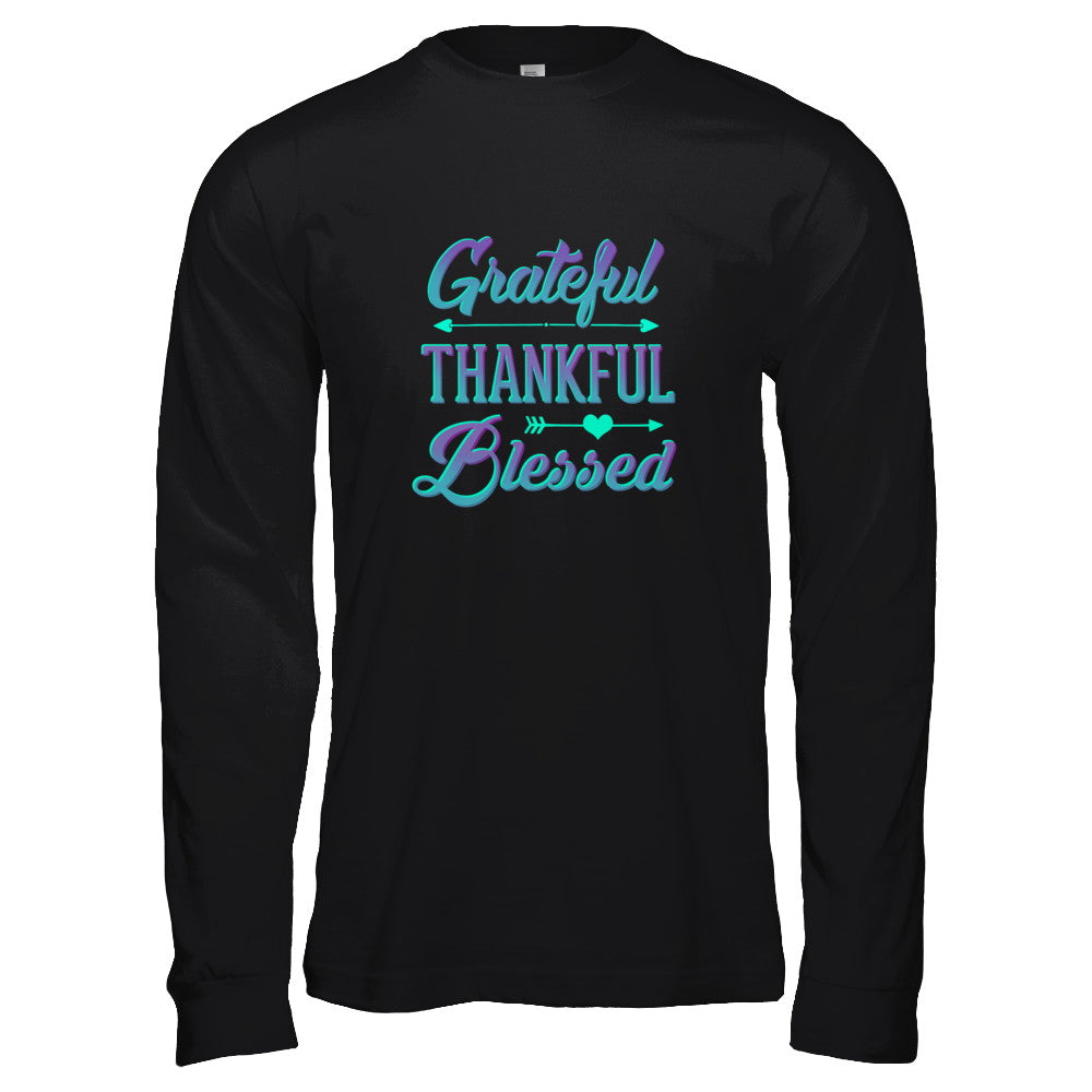Grateful Thankful Blessed Thanksgiving T-Shirt & Tank Top | Teecentury.com
