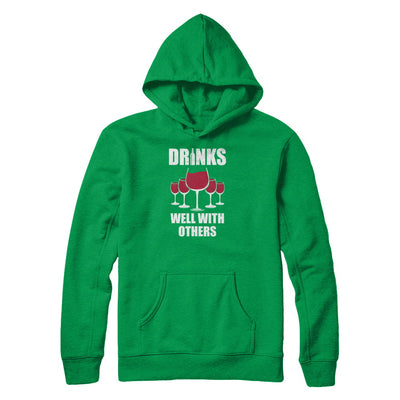 Drinks Well With Others Funny Drinking Wine T-Shirt & Tank Top | Teecentury.com