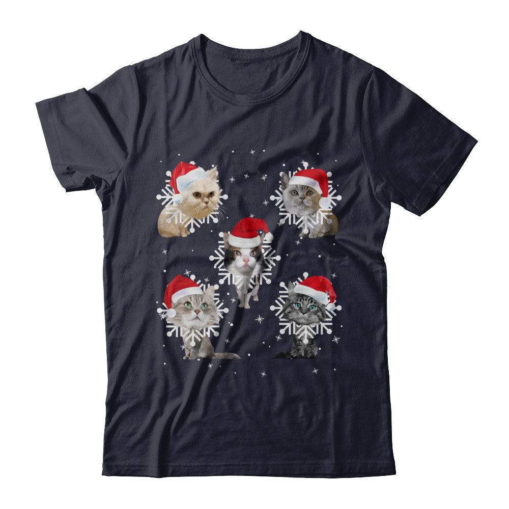 Cute Cat's Christmas Snowflakes Cat Claus T-Shirt & Sweatshirt | Teecentury.com