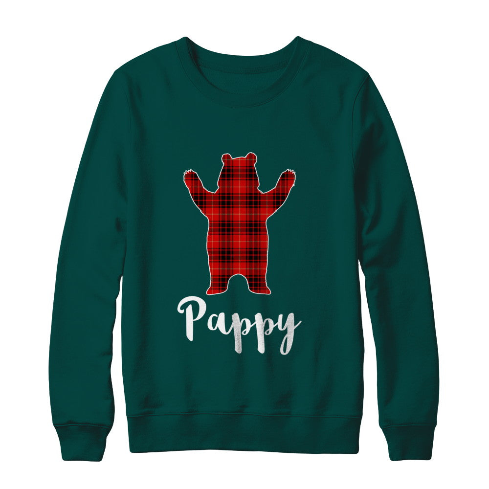Red Pappy Bear Buffalo Plaid Family Christmas Pajamas T-Shirt & Sweatshirt | Teecentury.com