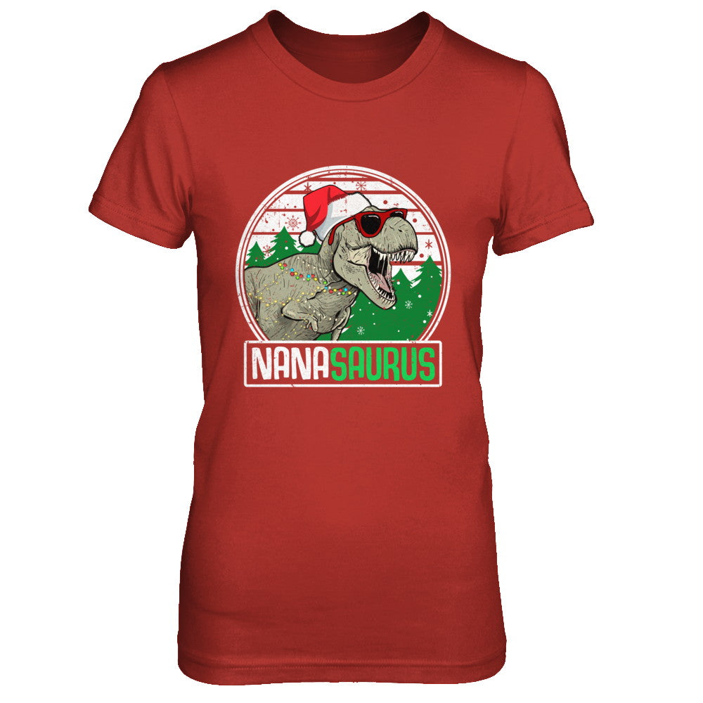 Nanasaurus Nana Dinosaur T-Rex Family Christmas T-Shirt & Sweatshirt | Teecentury.com