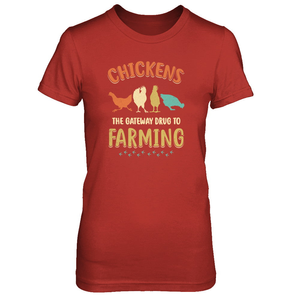 Vintage Chickens The Gateway Drug Funny Farmer Chicken T-Shirt & Tank Top | Teecentury.com