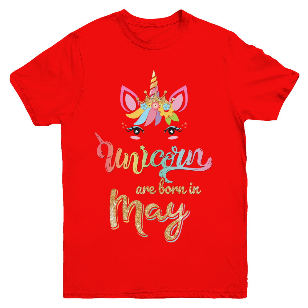 Cute Unicorns Are Born In May Birthday Gift Youth Youth Shirt | Teecentury.com