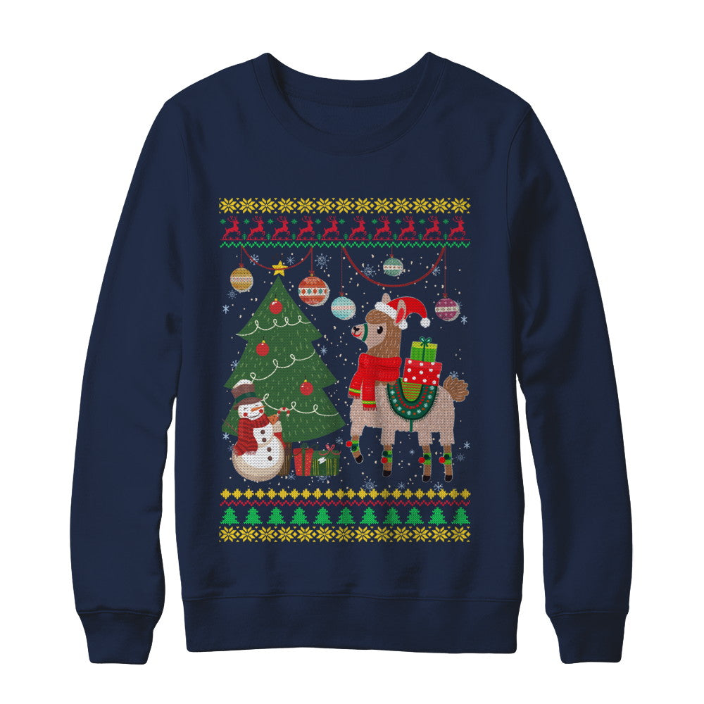 Funny Llama Christmas Cute Family Ugly Sweater T-Shirt & Sweatshirt | Teecentury.com
