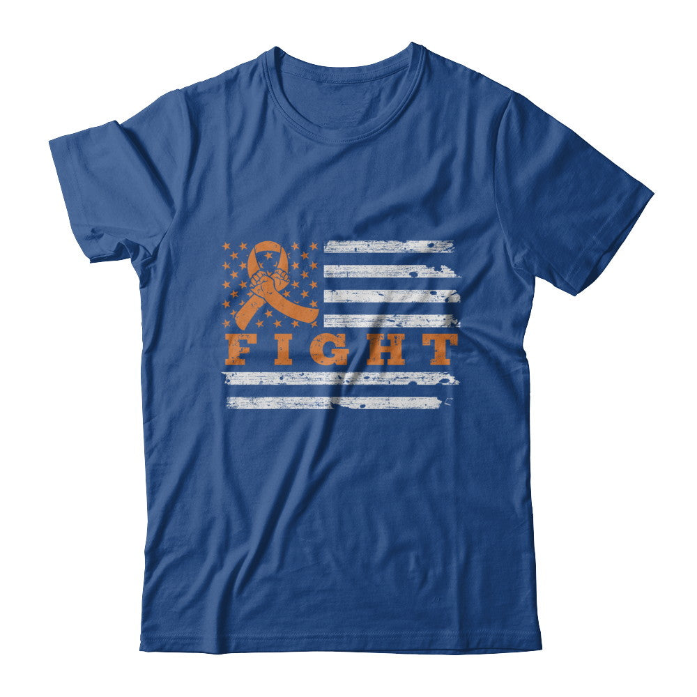 Fight Orange Ribbon US Flag Multiple Sclerosis Awareness T-Shirt & Hoodie | Teecentury.com