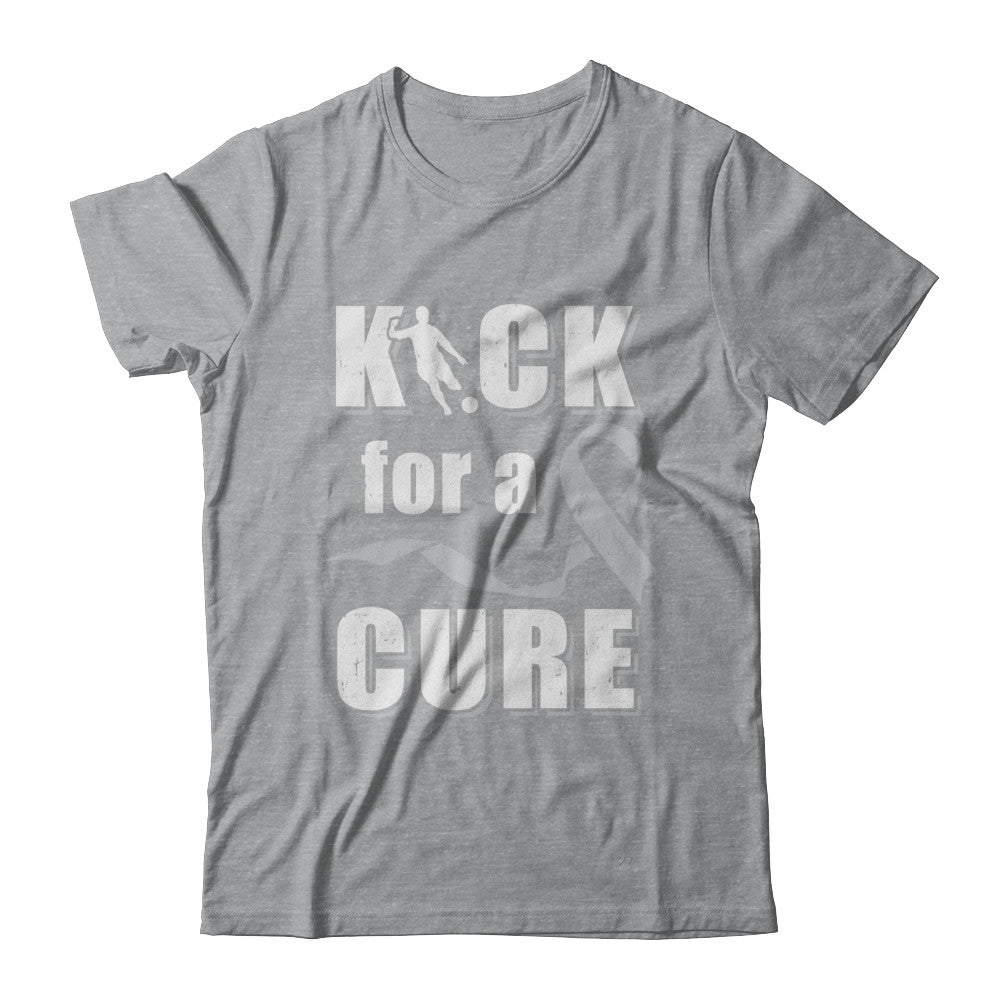 Kick For A Cure Soccer Gray Brain Cancer Diabetes Awareness T-Shirt & Hoodie | Teecentury.com
