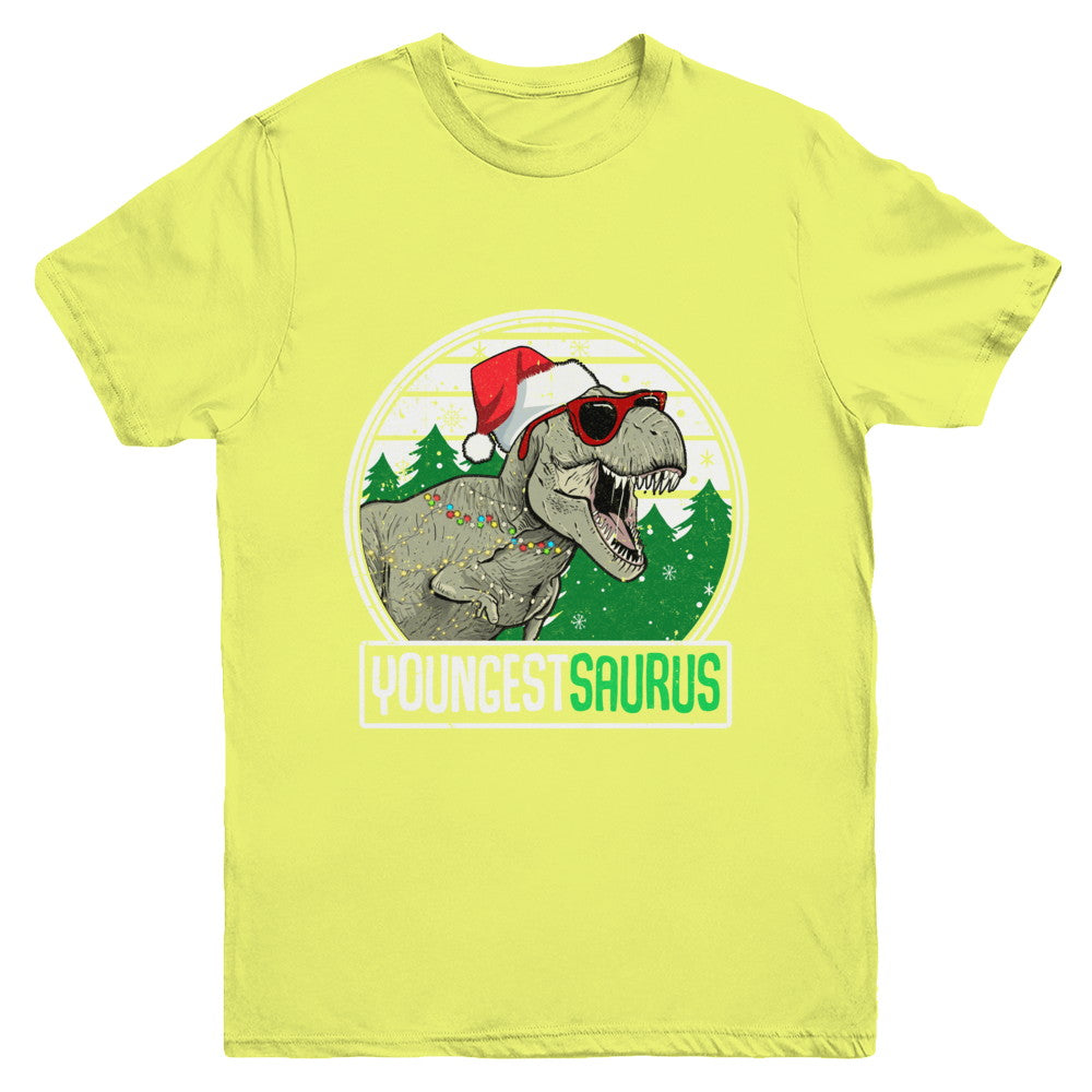 Youngestsaurus Youngest Dinosaur T-Rex Family Christmas Youth Youth Shirt | Teecentury.com
