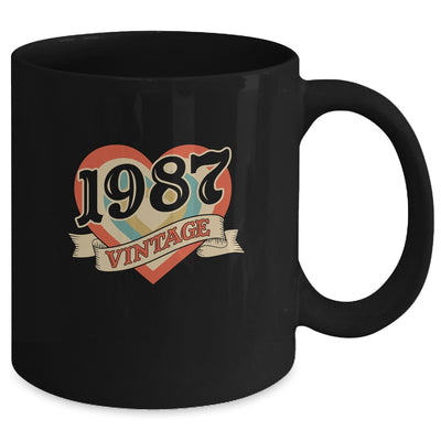 35th Birthday Gifts Classic Retro Heart Vintage 1987 Mug Coffee Mug | Teecentury.com
