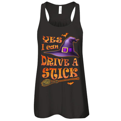 Yes I Can Drive A Stick Funny Halloween Witch Broom T-Shirt & Tank Top | Teecentury.com