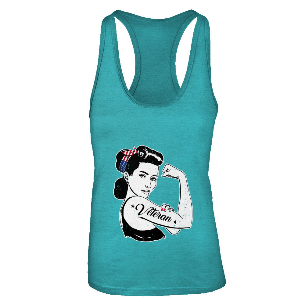 Woman Veteran Strong Girl America 4Th July T-Shirt & Tank Top | Teecentury.com