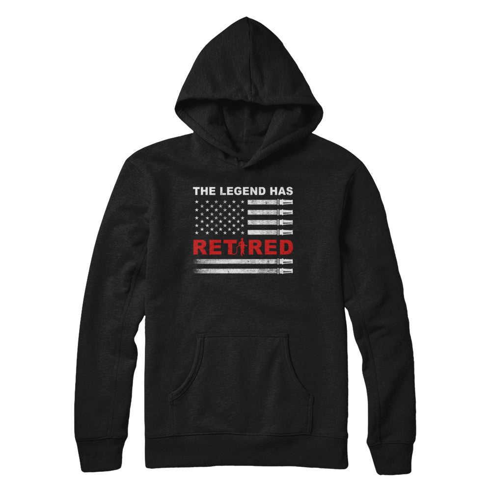 The Legend Has Retired Firefighter Retirement Gift T-Shirt & Hoodie | Teecentury.com