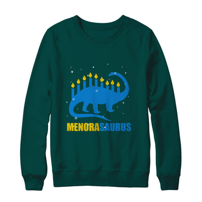 Funny Hanukkah Dinosaur Menorah Brontosaurus Menorasaurus T-Shirt & Sweatshirt | Teecentury.com