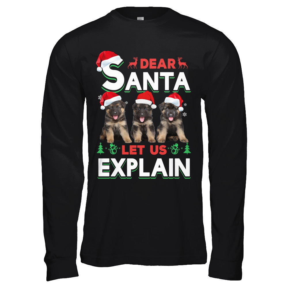 Dear Santa Funny German Shepherd Puppies Christmas Gift T-Shirt & Hoodie | Teecentury.com
