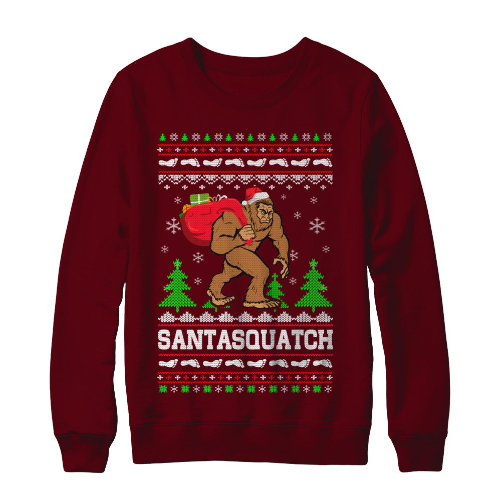 Funny Santasquatch Bigfoot Ugly Christmas Sweater Gift T-Shirt & Sweatshirt | Teecentury.com