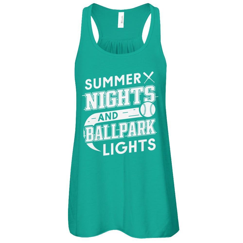 Summer Nights Ballpark Lights Baseballs T-Shirt & Hoodie | Teecentury.com