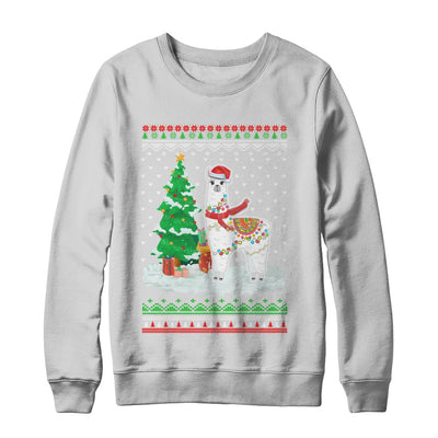 Xmas Alpaca Llama Santa Hat Ugly Christmas Sweater T-Shirt & Sweatshirt | Teecentury.com