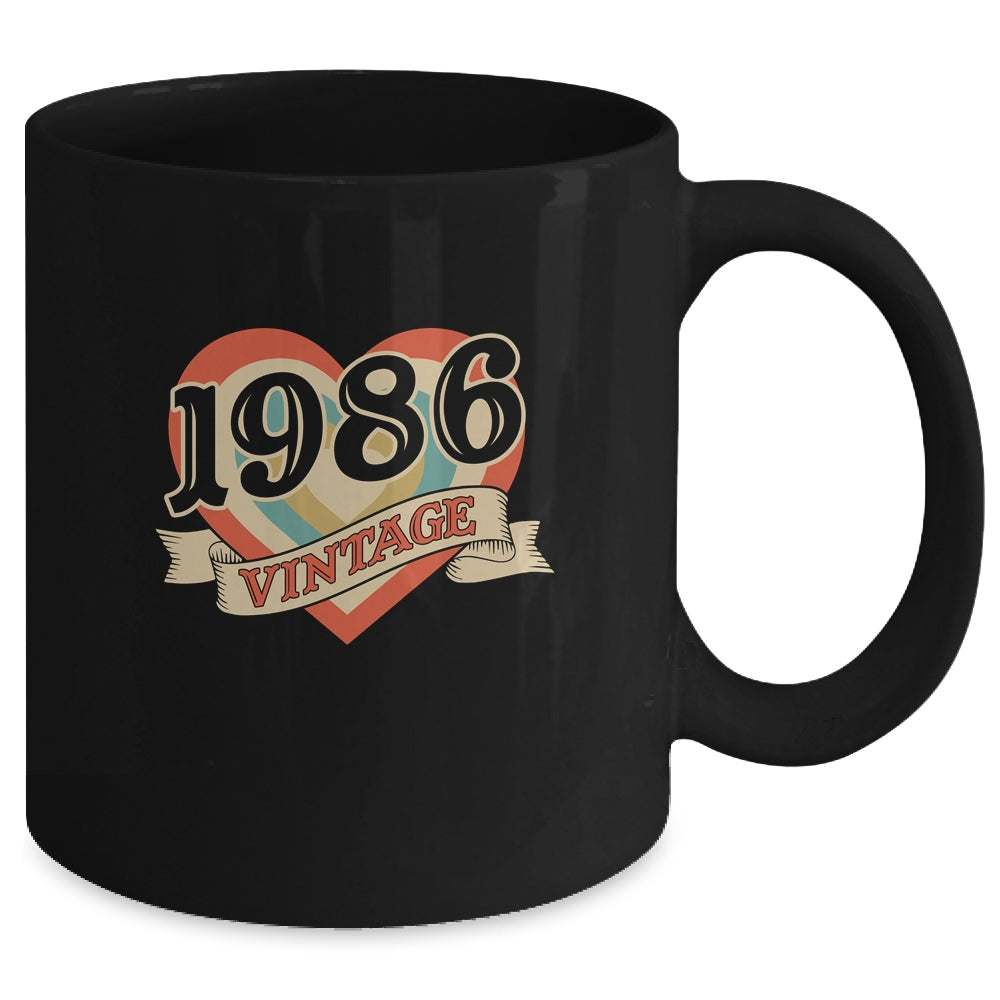 36th Birthday Gifts Classic Retro Heart Vintage 1986 Mug Coffee Mug | Teecentury.com