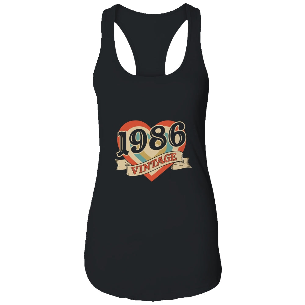 36th Birthday Gifts Classic Retro Heart Vintage 1986 T-Shirt & Tank Top | Teecentury.com