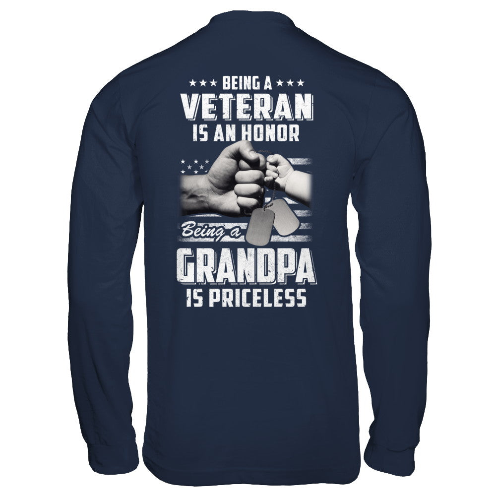 Being A Veteran Is An Honor Being A Grandpa Is Priceless T-Shirt & Hoodie | Teecentury.com