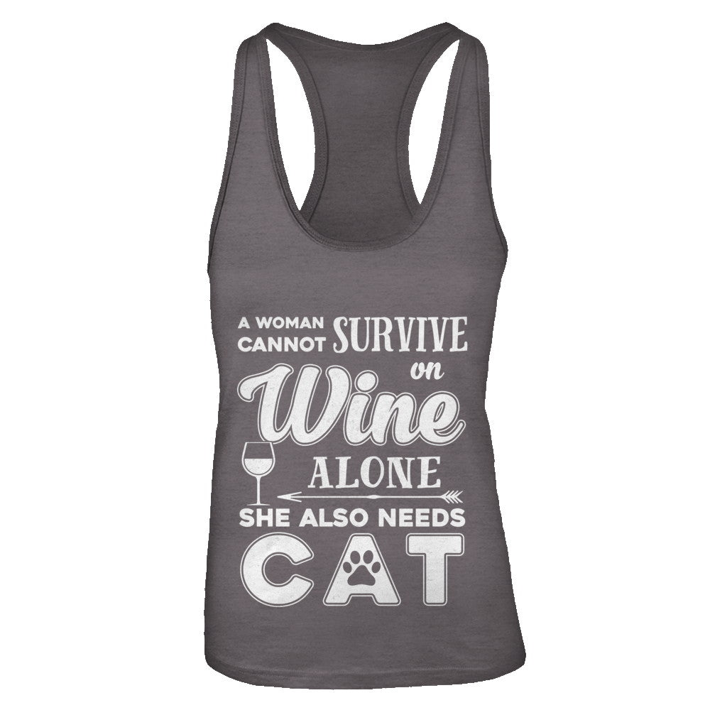 A Woman Cannot Survive On Wine Alone Need Dog T-Shirt & Tank Top | Teecentury.com