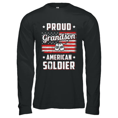 Proud Grandson Of A Soldier Army Papa Veteran T-Shirt & Hoodie | Teecentury.com