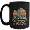 36 Year Old Awesome Since 1987 36th Birthday Black Women Mug | teecentury