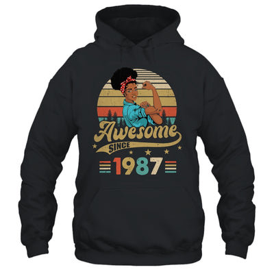 36 Year Old Awesome Since 1987 36th Birthday Black Women Shirt & Tank Top | teecentury