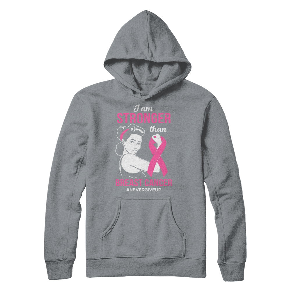 I Am Stronger Than Breast Cancer Awareness Support T-Shirt & Hoodie | Teecentury.com