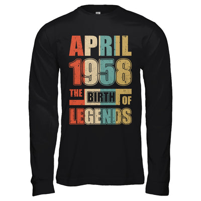 Vintage Retro April 1958 Birth Of Legends 64th Birthday T-Shirt & Hoodie | Teecentury.com