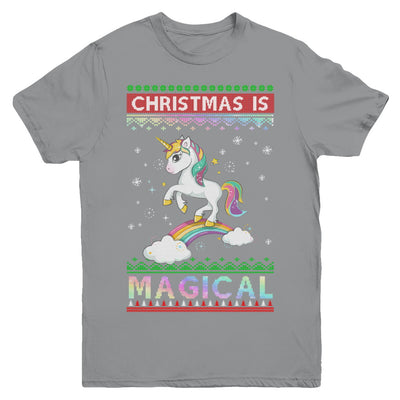 Christmas Is Magical Unicorn Ugly Christmas Sweater Youth Youth Shirt | Teecentury.com