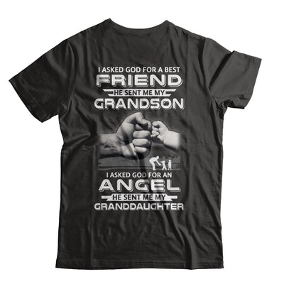 A Best Friend He Sent Me My Grandson & Angel Granddaughter T-Shirt & Hoodie | Teecentury.com