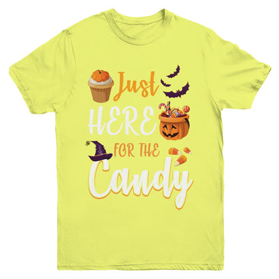 Just Here For The Candy Funny Halloween Kids Boy Girl Youth Youth Shirt | Teecentury.com