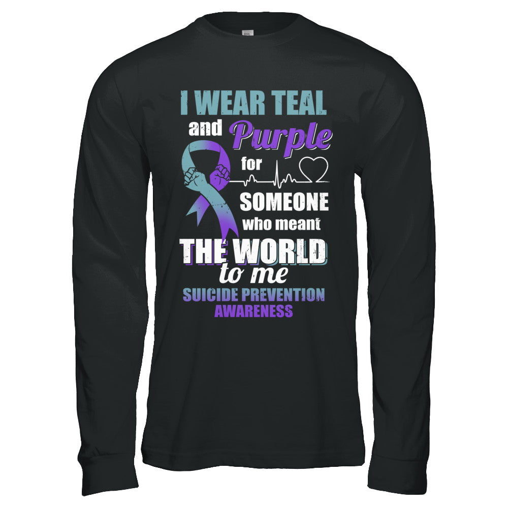 I Wear Teal And Purple For Someone Suicide Prevention Awareness T-Shirt & Hoodie | Teecentury.com