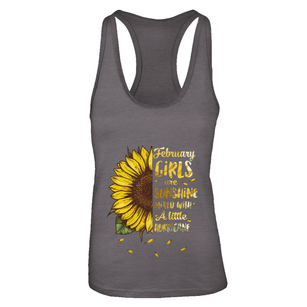 February Girls Are Sunshine Mixed With A Little Hurricane T-Shirt & Tank Top | Teecentury.com