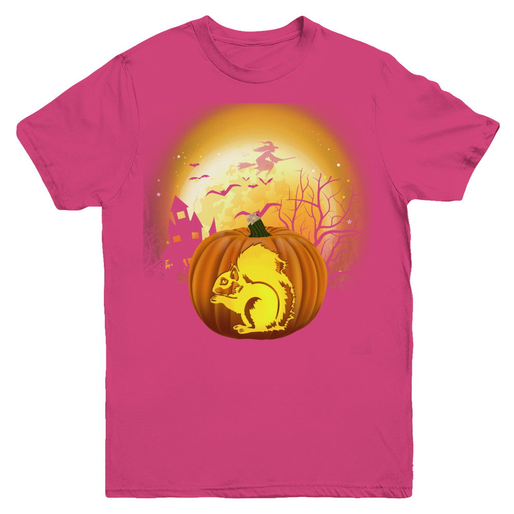 Pumpkin Squirrel Halloween Human Costume Youth Youth Shirt | Teecentury.com