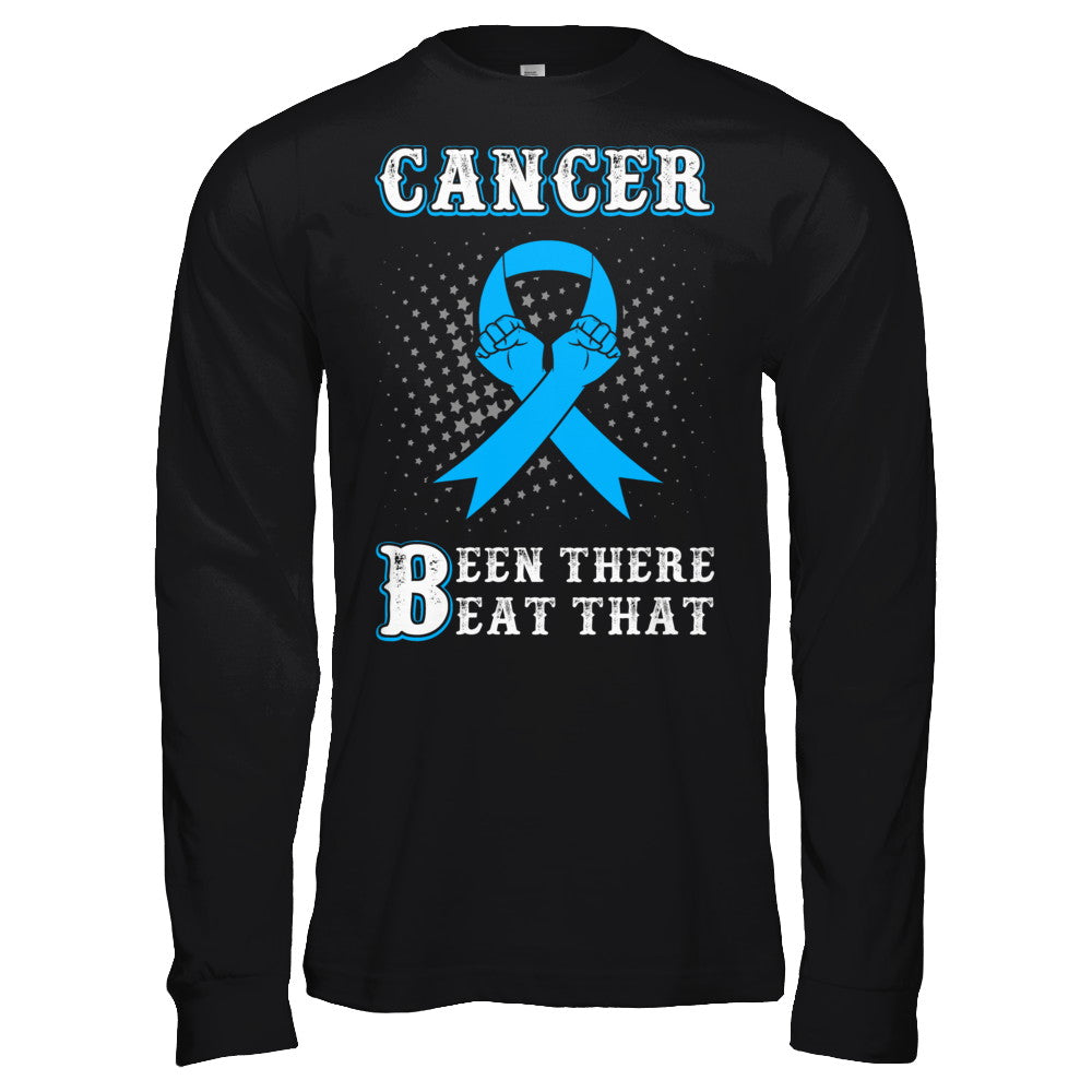 Prostate Cancer Been There Beat That Blue Awareness Ribbon T-Shirt & Hoodie | Teecentury.com