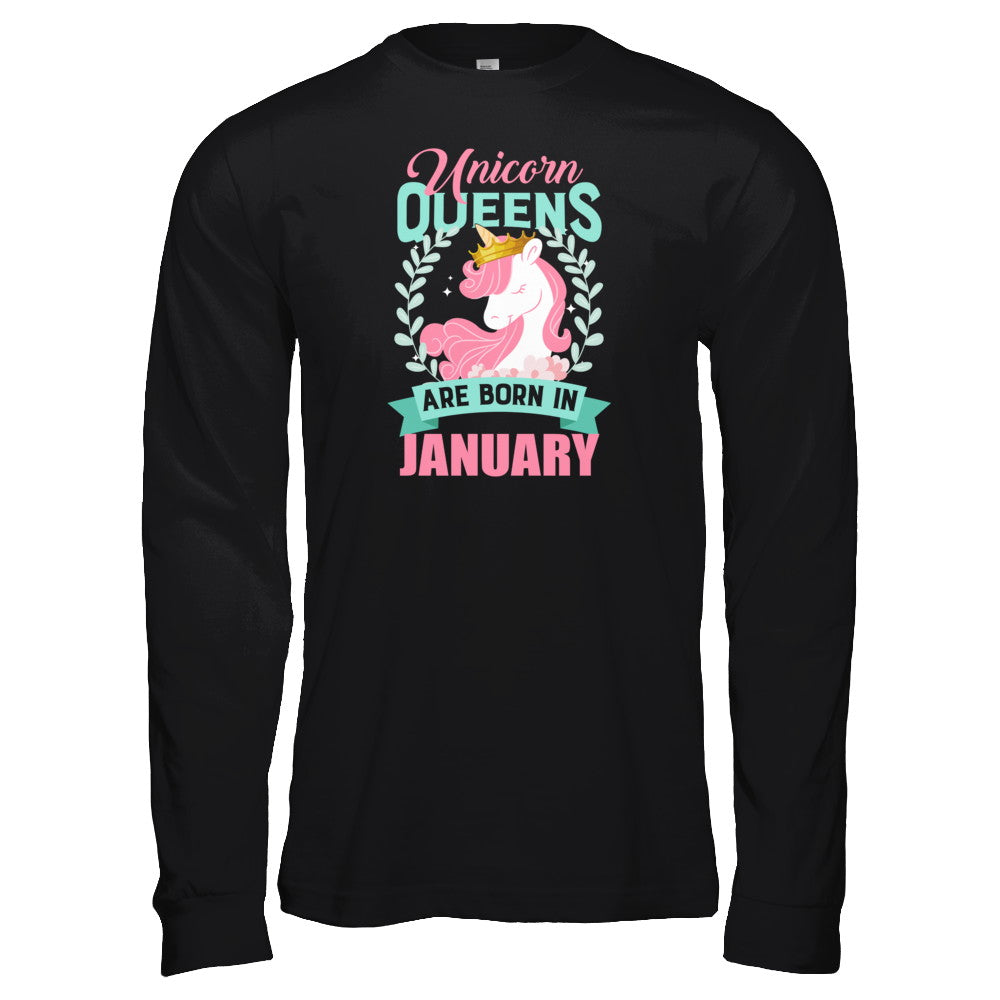 Unicorn Queens Are Born In January Birthday Gift T-Shirt & Tank Top | Teecentury.com