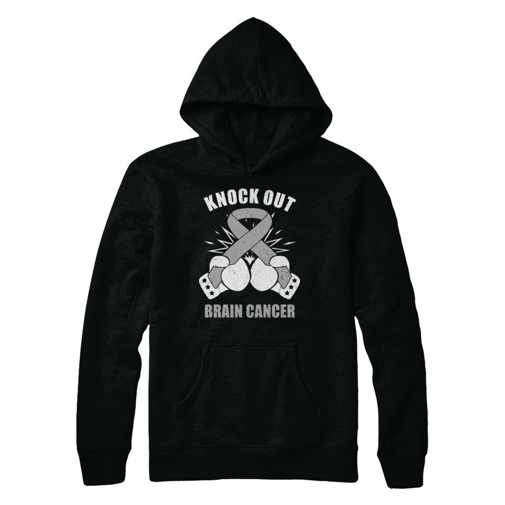 Boxing Knock Out Brain Cancer Awareness Support T-Shirt & Hoodie | Teecentury.com