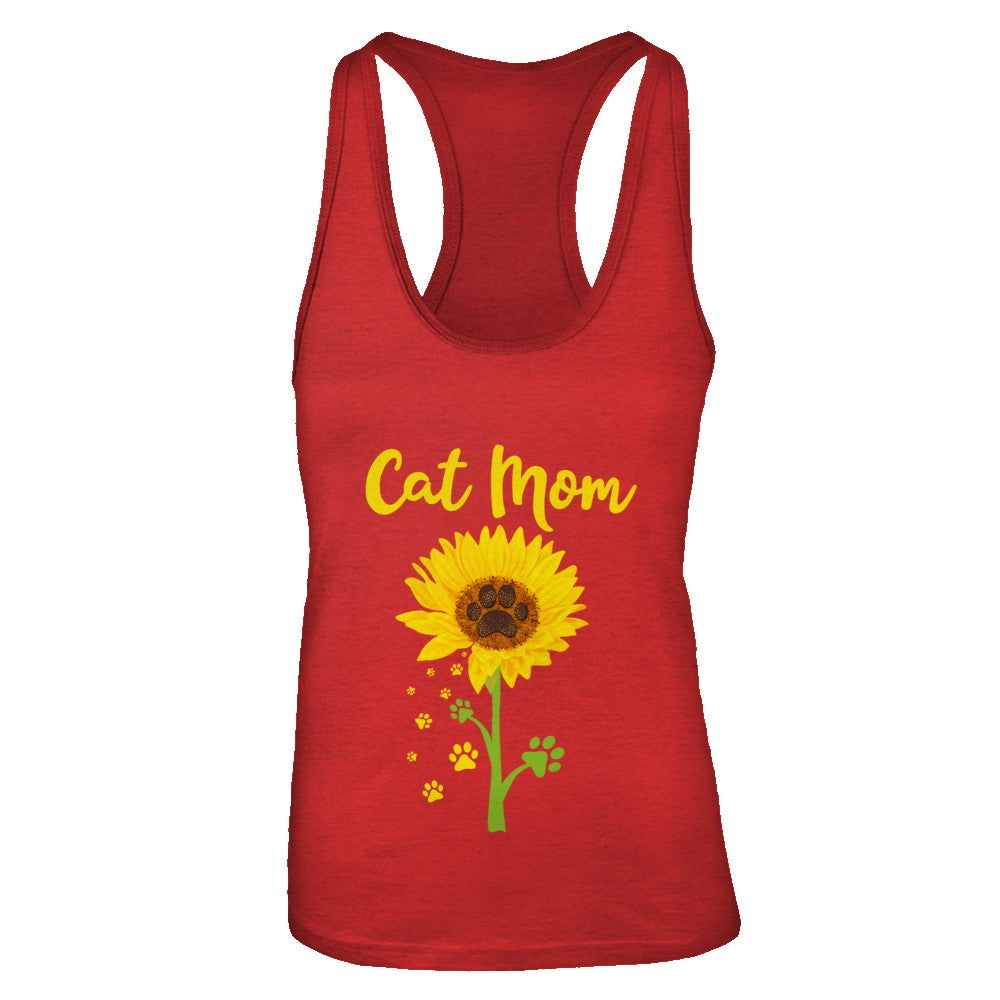 Funny Sunflower Cat Mom Paw Lover Mothers Day T-Shirt & Tank Top | Teecentury.com
