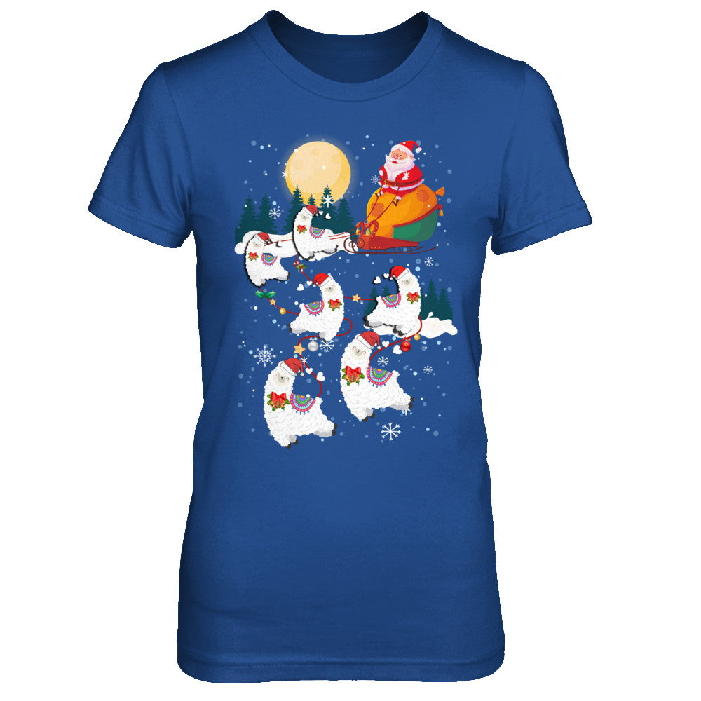 Funny Christmas Llama Alpaca Reindeer Lover Santa Gift T-Shirt & Sweatshirt | Teecentury.com