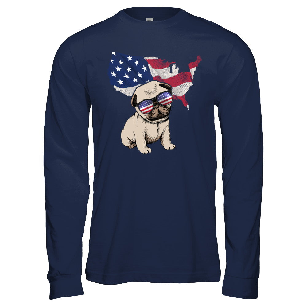 Funny Patriot Pug Dog 4Th Of July American Flag T-Shirt & Hoodie | Teecentury.com
