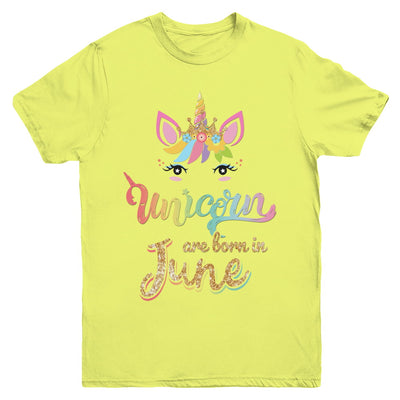 Cute Unicorns Are Born In June Birthday Gift Youth Youth Shirt | Teecentury.com